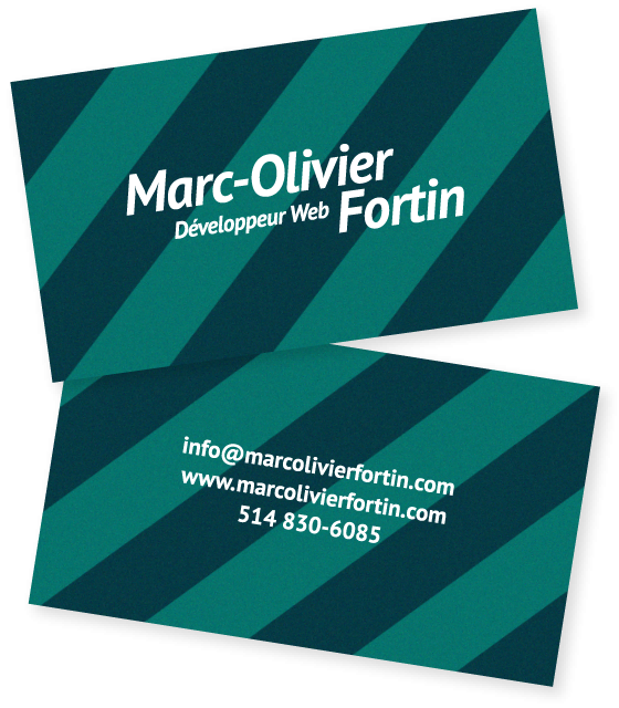 Carte d'affaire (Marc-Olivier Fortin, Développeur Web)