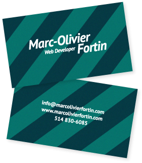 Business card (Marc-Olivier Fortin, Web Developer)