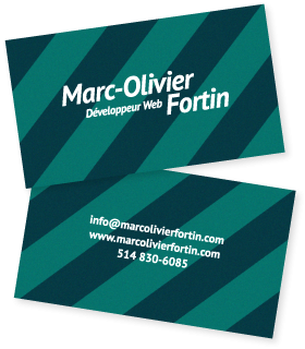 Carte d'affaire (Marc-Olivier Fortin, Développeur Web)